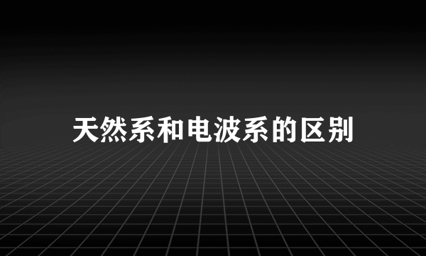 天然系和电波系的区别