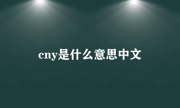 cny是什么意思中文