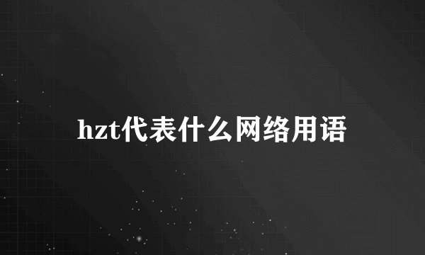 hzt代表什么网络用语