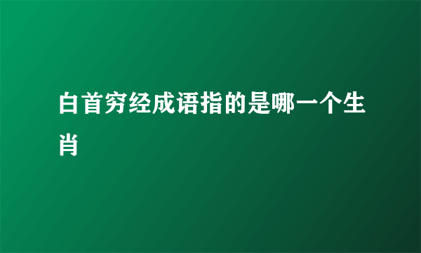 白首穷经成语指的是哪一个生肖