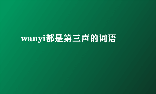 wanyi都是第三声的词语