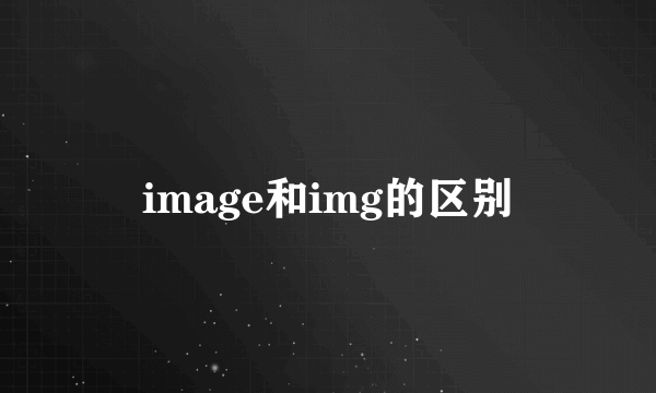 image和img的区别