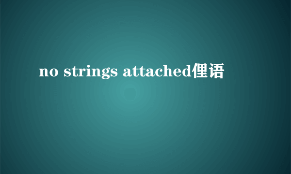 no strings attached俚语