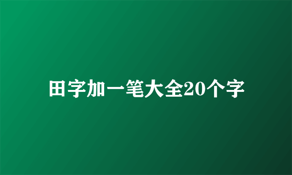 田字加一笔大全20个字