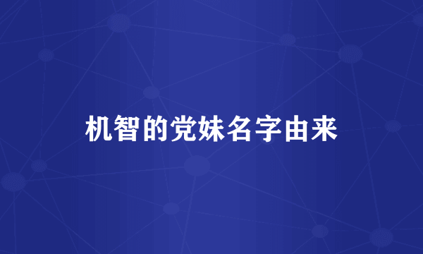 机智的党妹名字由来