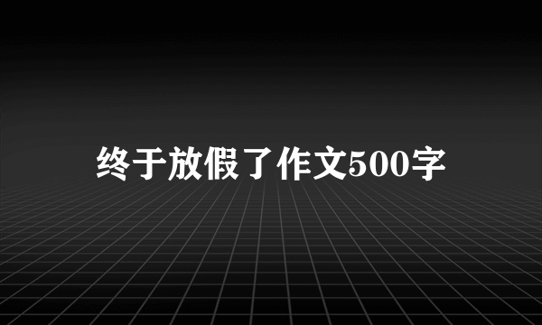 终于放假了作文500字