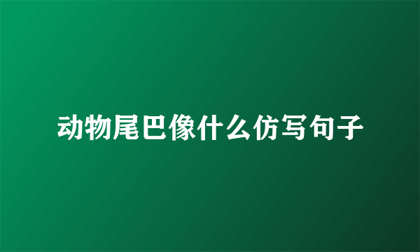 动物尾巴像什么仿写句子