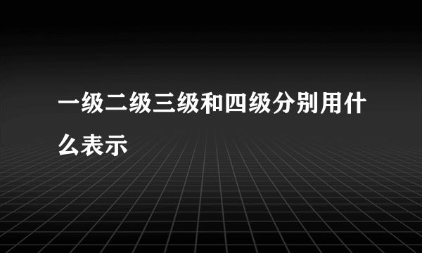 一级二级三级和四级分别用什么表示