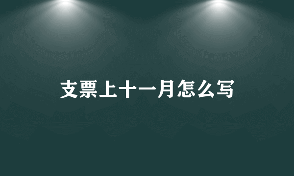 支票上十一月怎么写