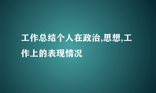 工作总结个人在政治,思想,工作上的表现情况