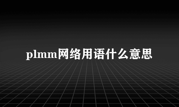plmm网络用语什么意思