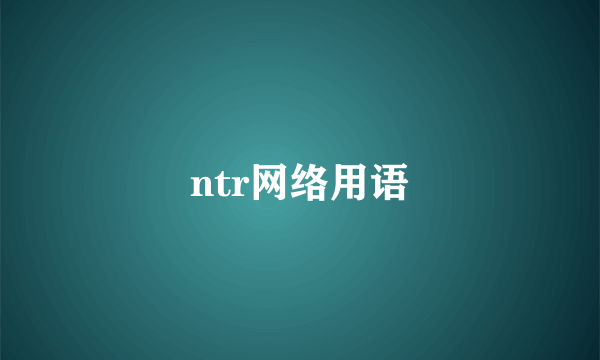 ntr网络用语