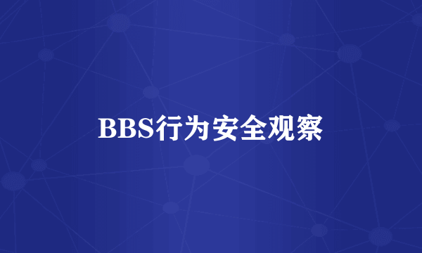 BBS行为安全观察