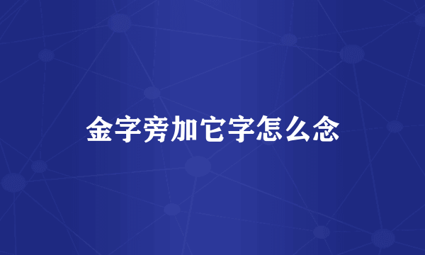 金字旁加它字怎么念