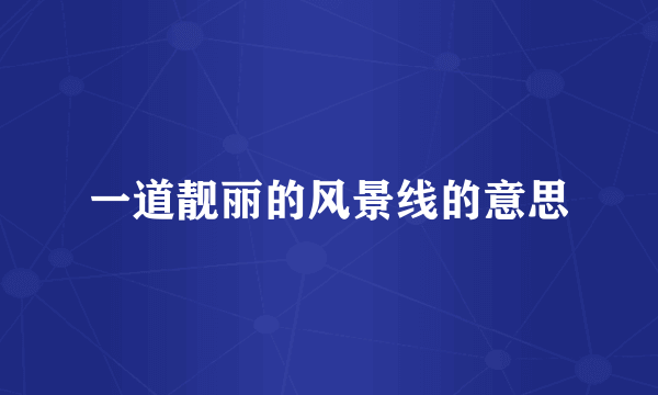 一道靓丽的风景线的意思