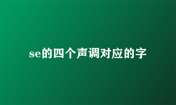 se的四个声调对应的字