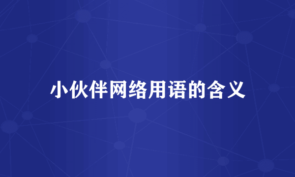 小伙伴网络用语的含义