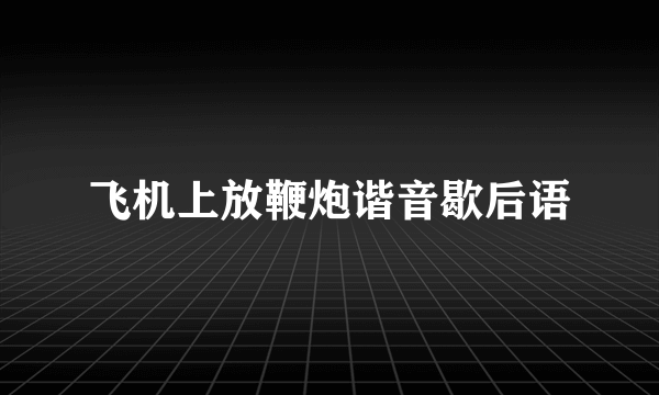 飞机上放鞭炮谐音歇后语