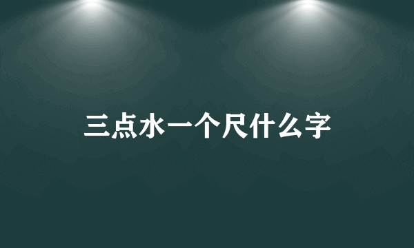 三点水一个尺什么字