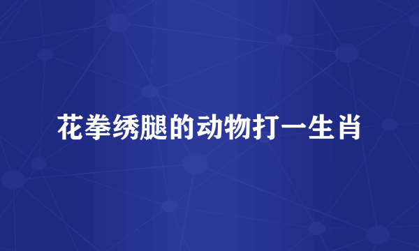 花拳绣腿的动物打一生肖