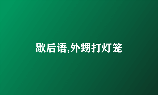 歇后语,外甥打灯笼