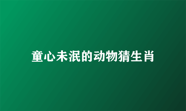 童心未泯的动物猜生肖
