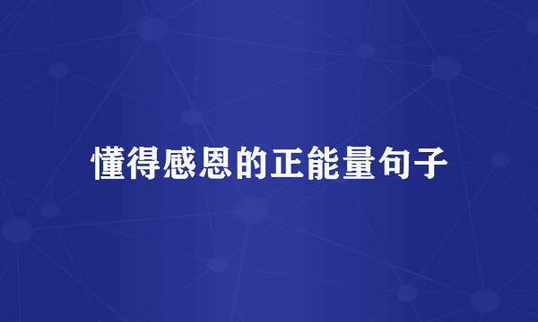 懂得感恩的正能量句子