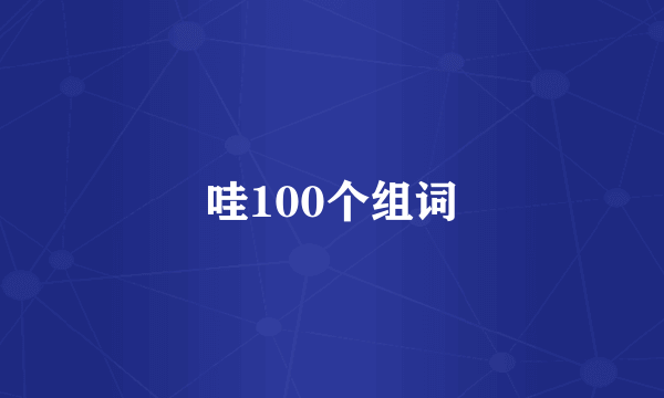 哇100个组词