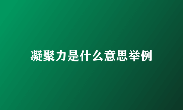 凝聚力是什么意思举例