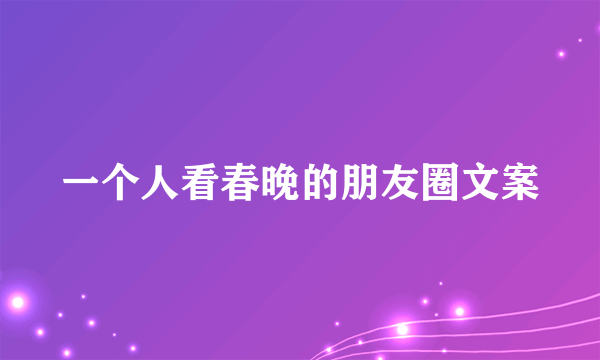 一个人看春晚的朋友圈文案