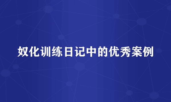 奴化训练日记中的优秀案例