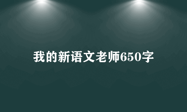 我的新语文老师650字