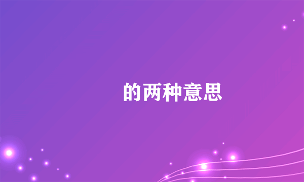 襾両的两种意思