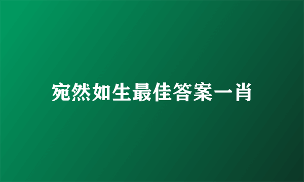 宛然如生最佳答案一肖