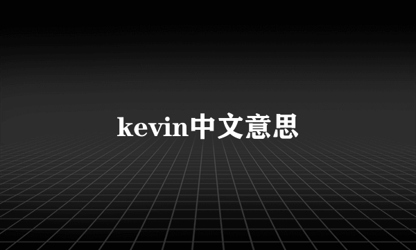 kevin中文意思