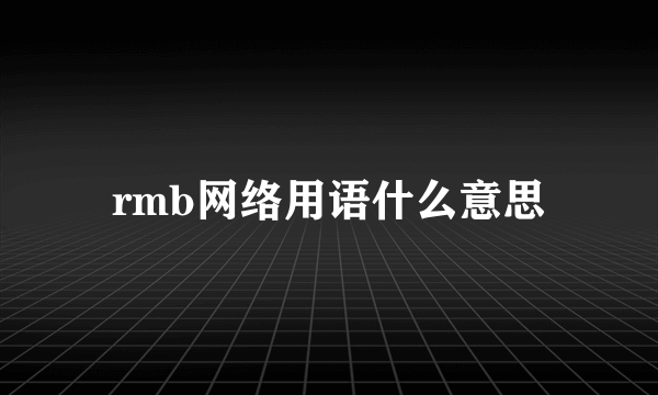 rmb网络用语什么意思