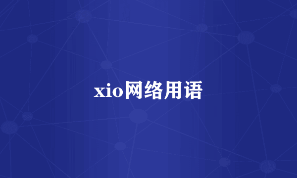 xio网络用语