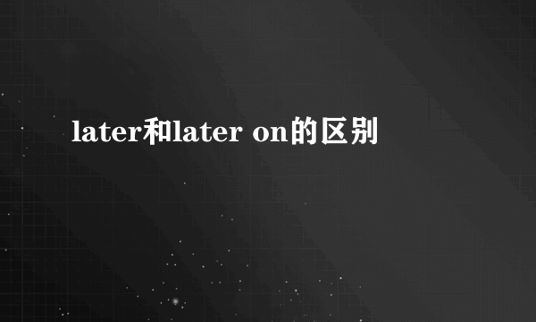 later和later on的区别