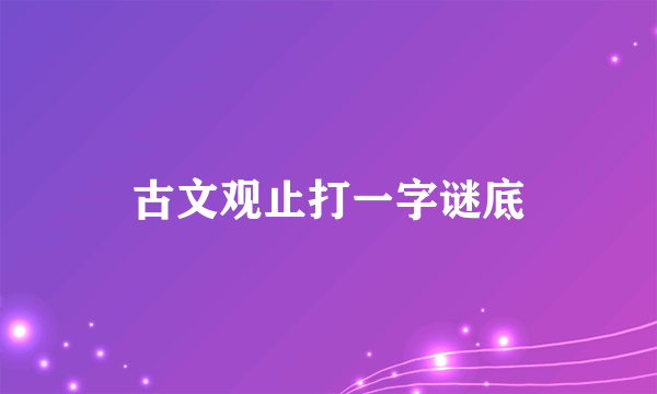 古文观止打一字谜底