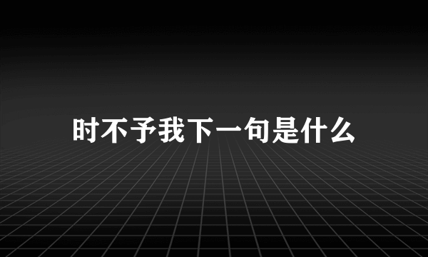 时不予我下一句是什么