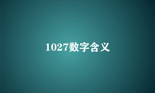 1027数字含义