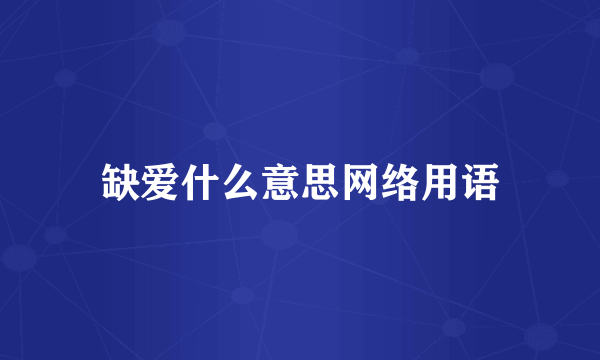 缺爱什么意思网络用语