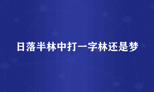 日落半林中打一字林还是梦