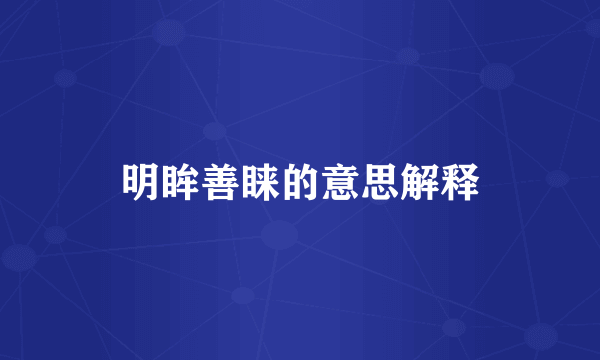 明眸善睐的意思解释