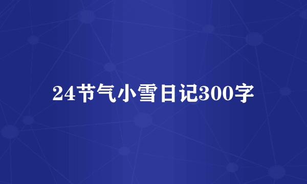24节气小雪日记300字