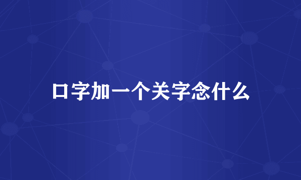 口字加一个关字念什么