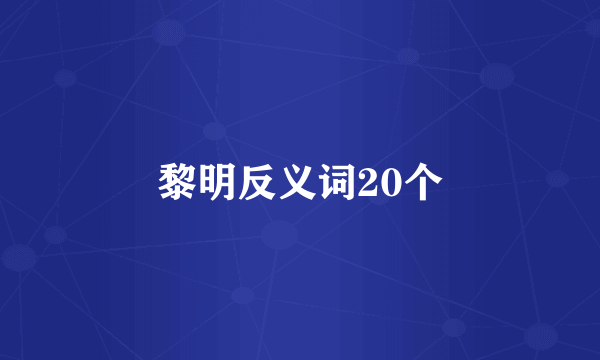 黎明反义词20个