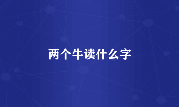 两个牛读什么字