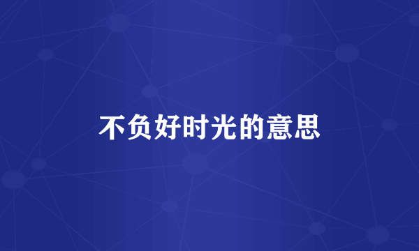 不负好时光的意思