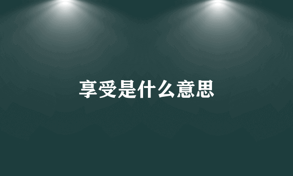 享受是什么意思